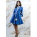 Embroidered Wrap Around Dress "Firebird" Blue